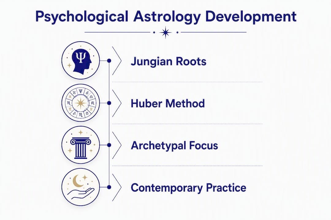 Infographic on psychological astrology development stages